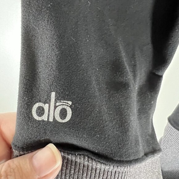 Alo yoga goddess leggings black gray womens S ribbed athletic dance - Picture 7 of 8